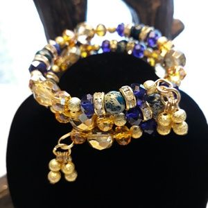 Handmade 2 strand memory wire bracelet healing